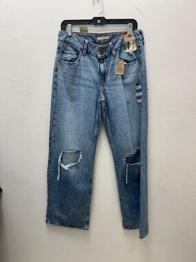 K-201 Levis 30x32 Superlow Loose Fit Distressed Light Wash Jeans